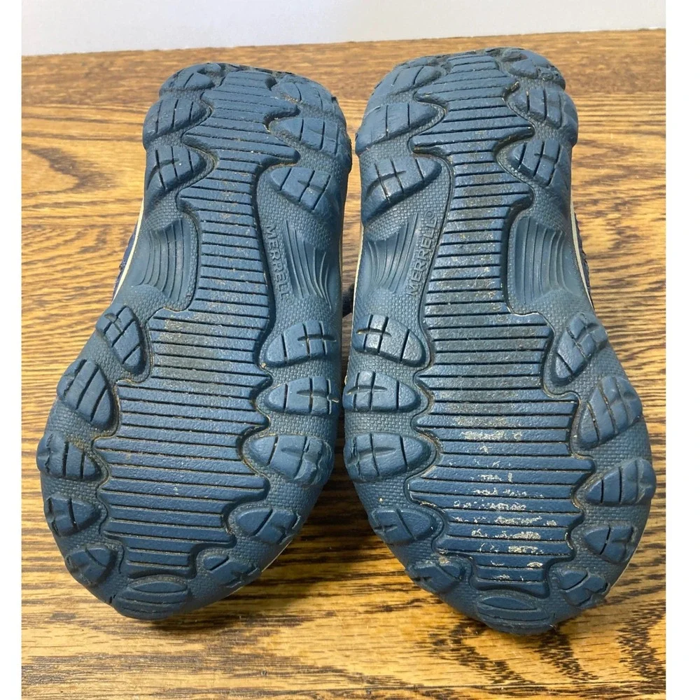Merrell Kids ML267853 Navy Blue Grey Red Trail Sneakers Hook Loop Size 8W Wide